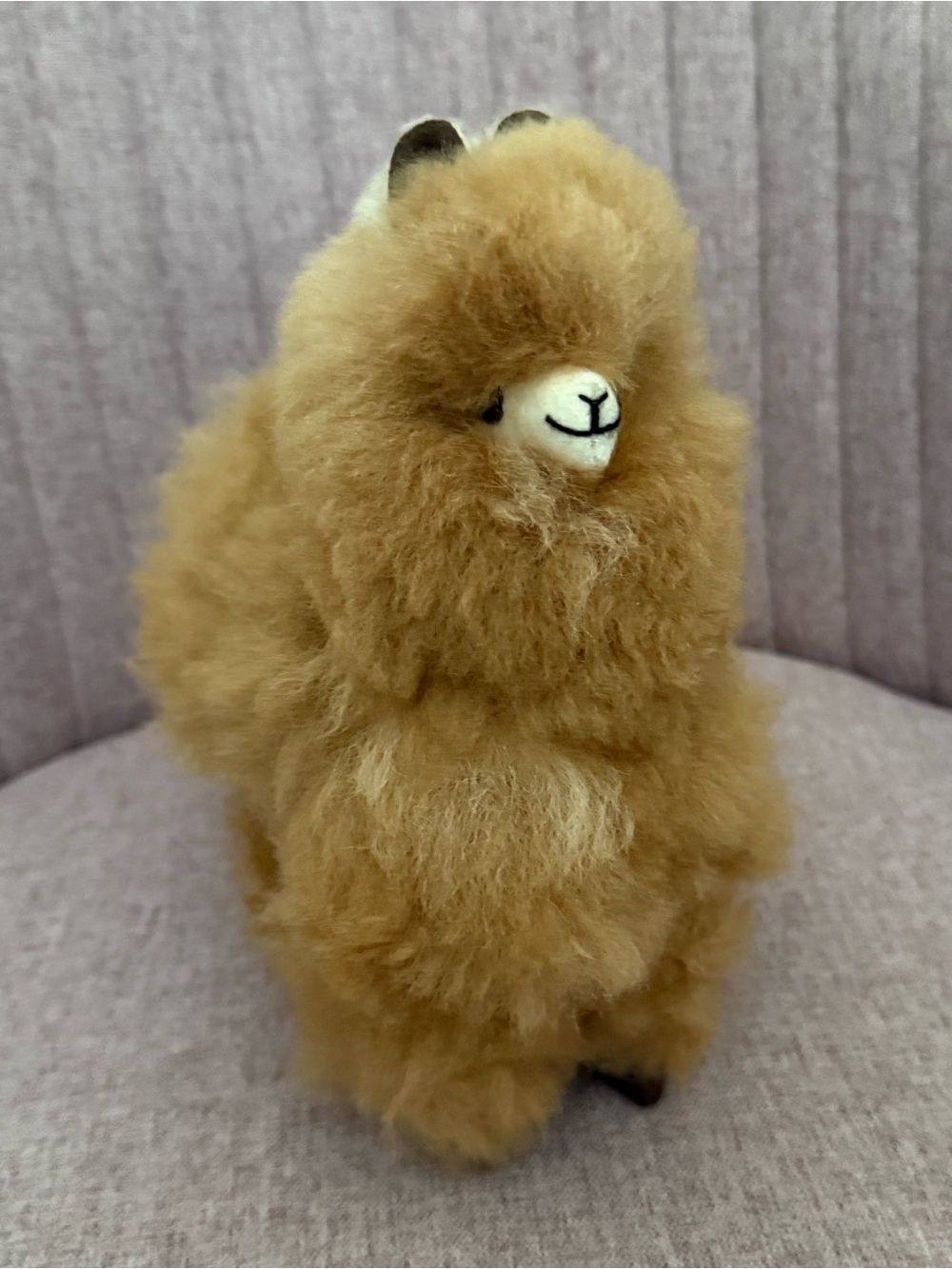 Plush Alpaca Stuffed Animal - Soft Caramel Brown